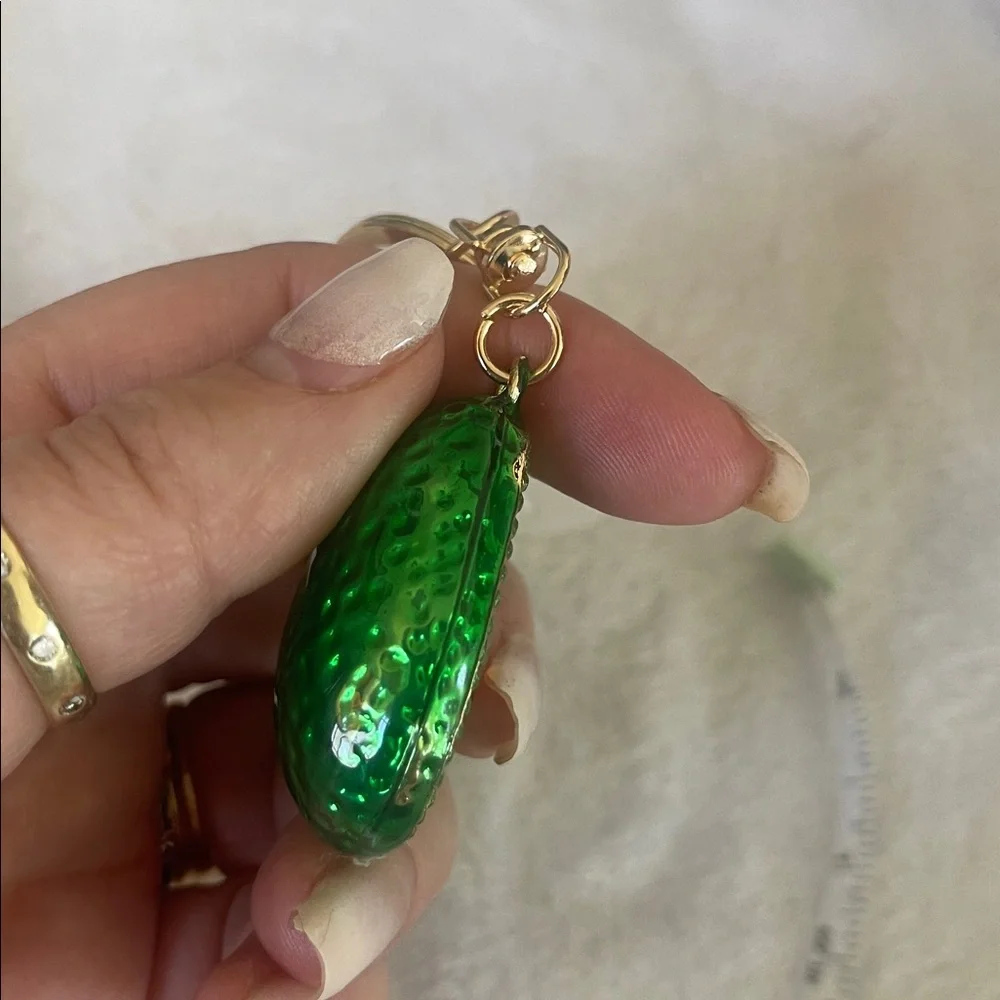 Avocado Keychain with green and orange brown Gems new